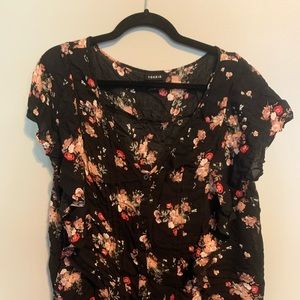 Torrid black floral blouse
